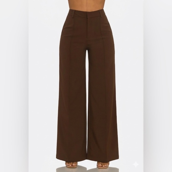 Cien Pants - Straight Leg Pintuck Trouser Pants - Cien